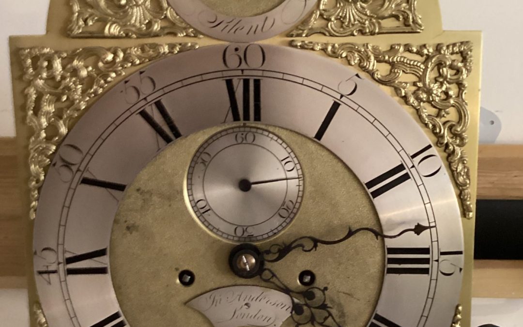 Blue and gold astronomical clock dial with intricate detailing
